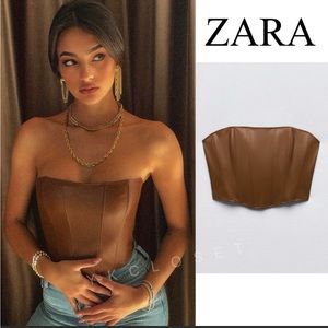 Zara faux leather corset top